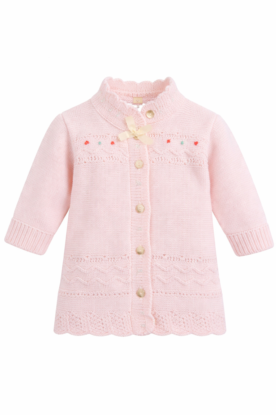 Vintage Heidi Pink Baby Sweater Cottagecore Knit Retro Doll Infant 6-12M
